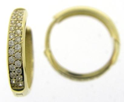 9ct Yellow Gold Cubic Zirconia Flower Drop Hoop Earrings