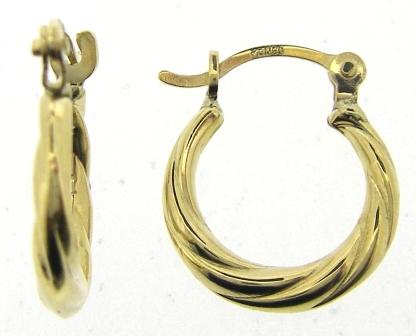 9ct Yellow Gold Claddagh Creole Hoop Earrings