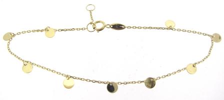 9ct Yellow Gold Nine Disc Bracelet