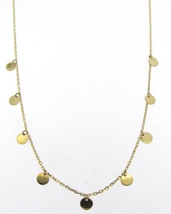 9ct Yellow Gold Nine Disc Necklace