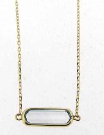 9ct Yellow Gold Blue Topaz Necklace