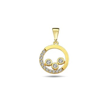 9ct Yellow Gold Cubic Zirconia Circle Pendant