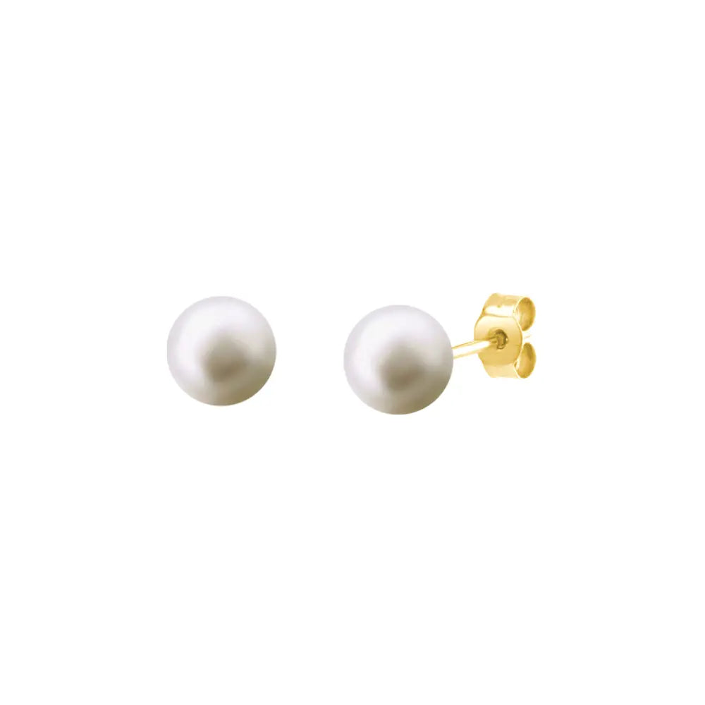 9ct Yellow Gold Fresh Water Pearl Stud Earrings