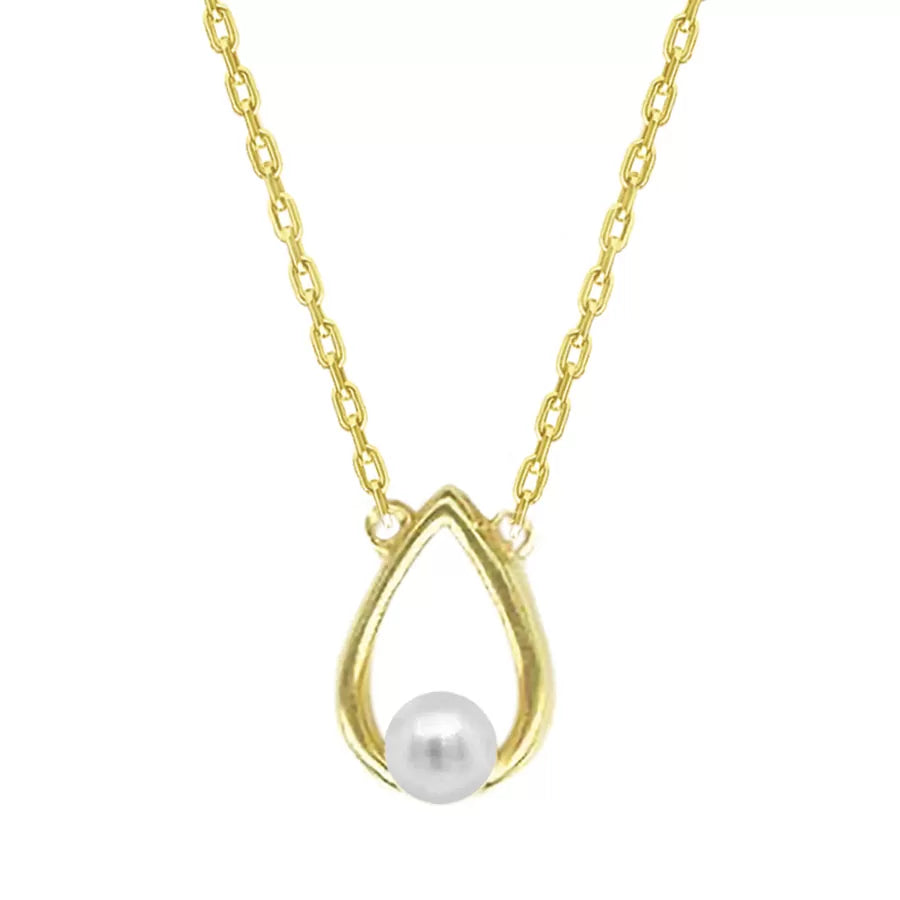 9ct Yellow Gold Pear Shape Freshwater Pearl Necklet