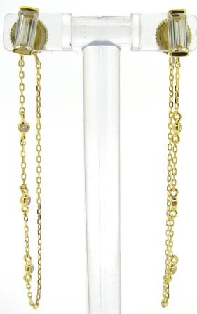 CARAT* London Sterling Silver Yellow Gold Plated Chain Linden Earrings