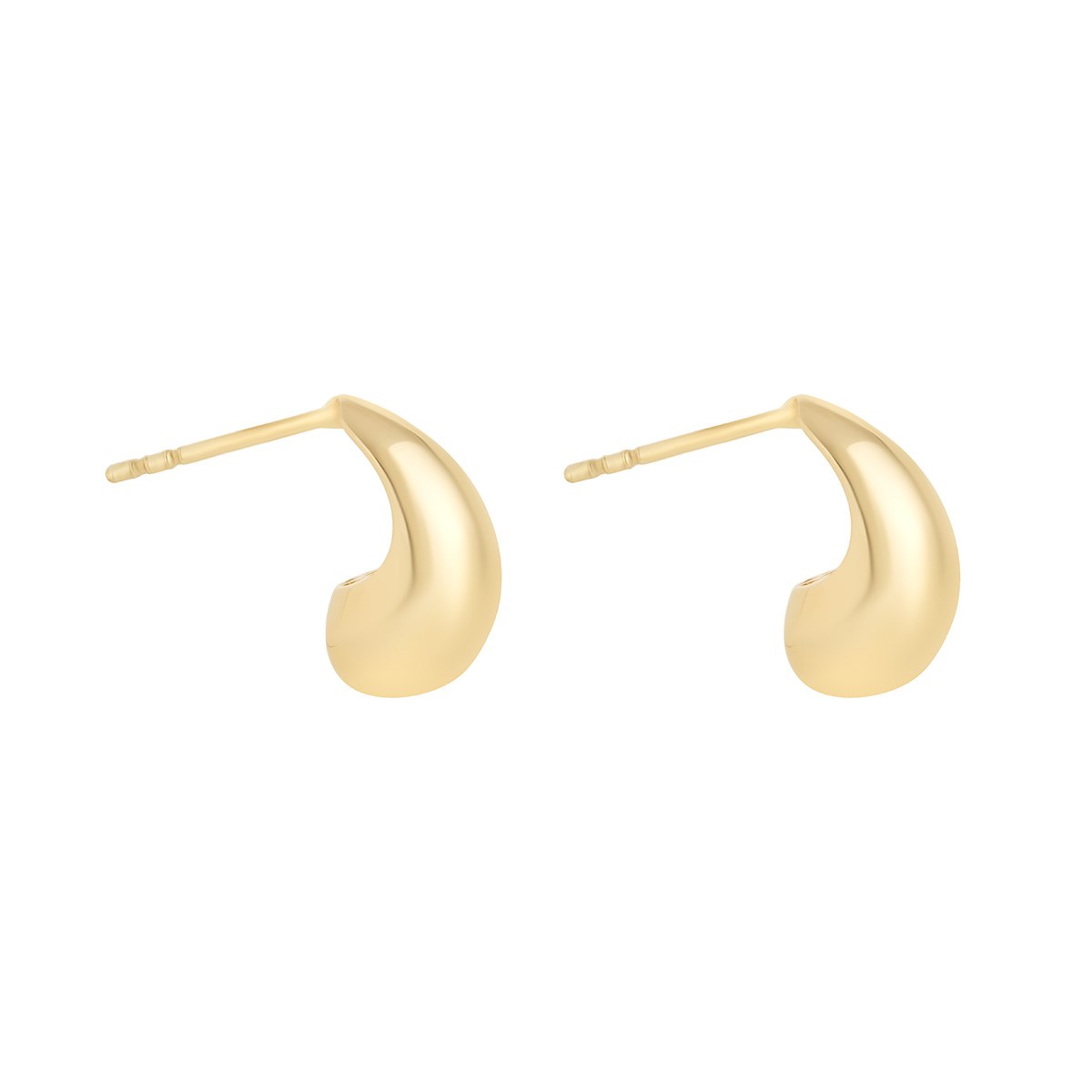 9ct Yellow Gold Balbous Small Teardrop Stud Earrings