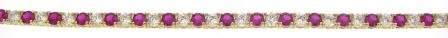 9ct Yellow Gold Created Ruby and CZ Tennis Bracelet