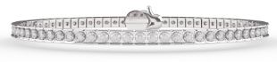 Ti Sento Sterling Silver Square Bezel Set Tennis Bracelet with Cubic Zirconia