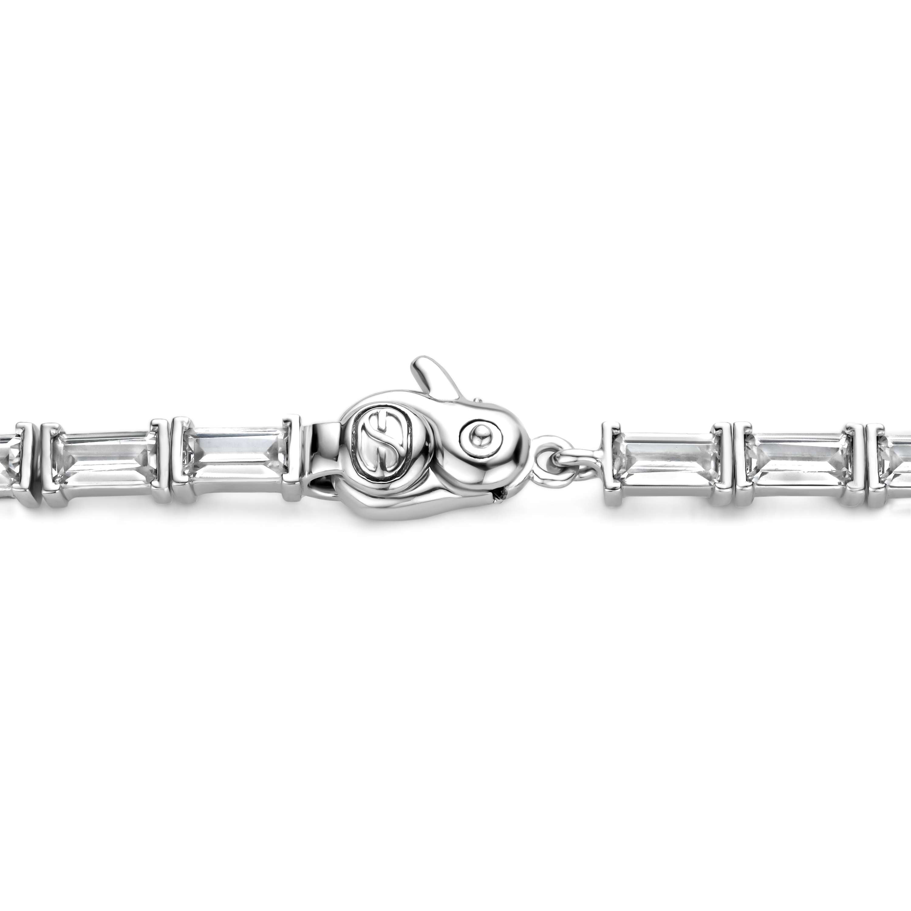 Ti Sento Sterling Silver Emerald Cut Cubic Zirconia Tennis Bracelet - 7'