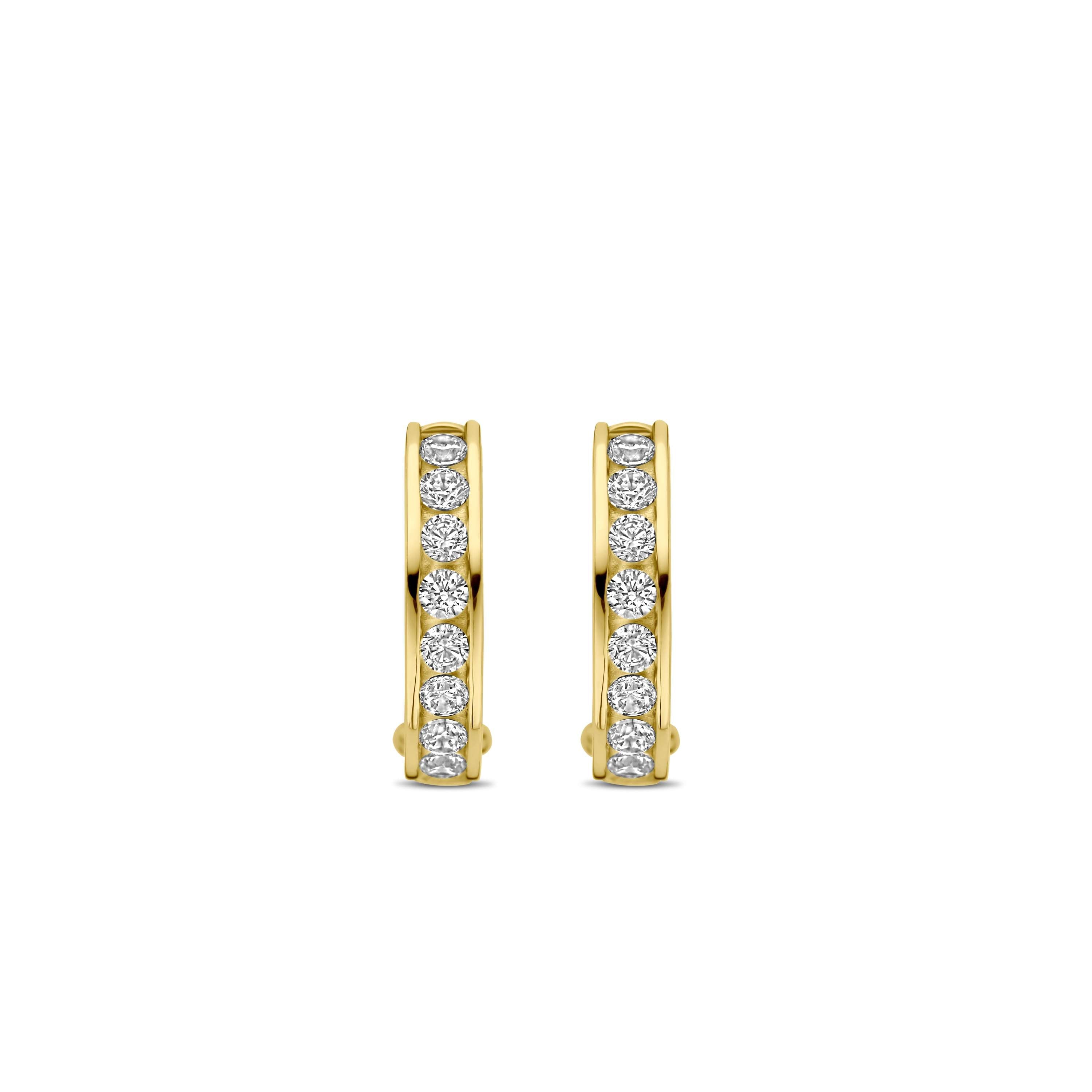 Ti Sento Sterling Silver and Gold Plated Cubic Zirconia Hoop Earrings