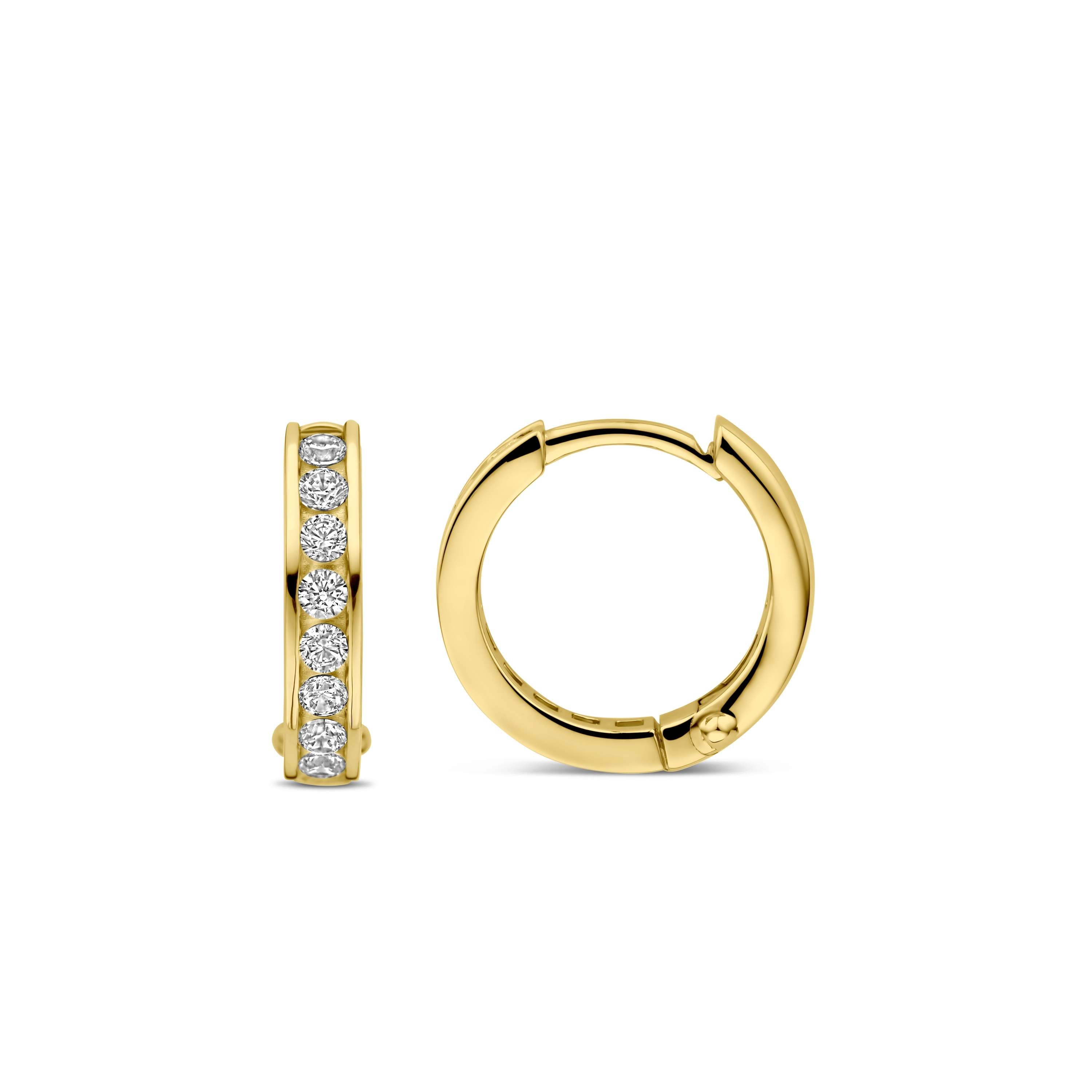 Ti Sento Sterling Silver and Gold Plated Cubic Zirconia Hoop Earrings