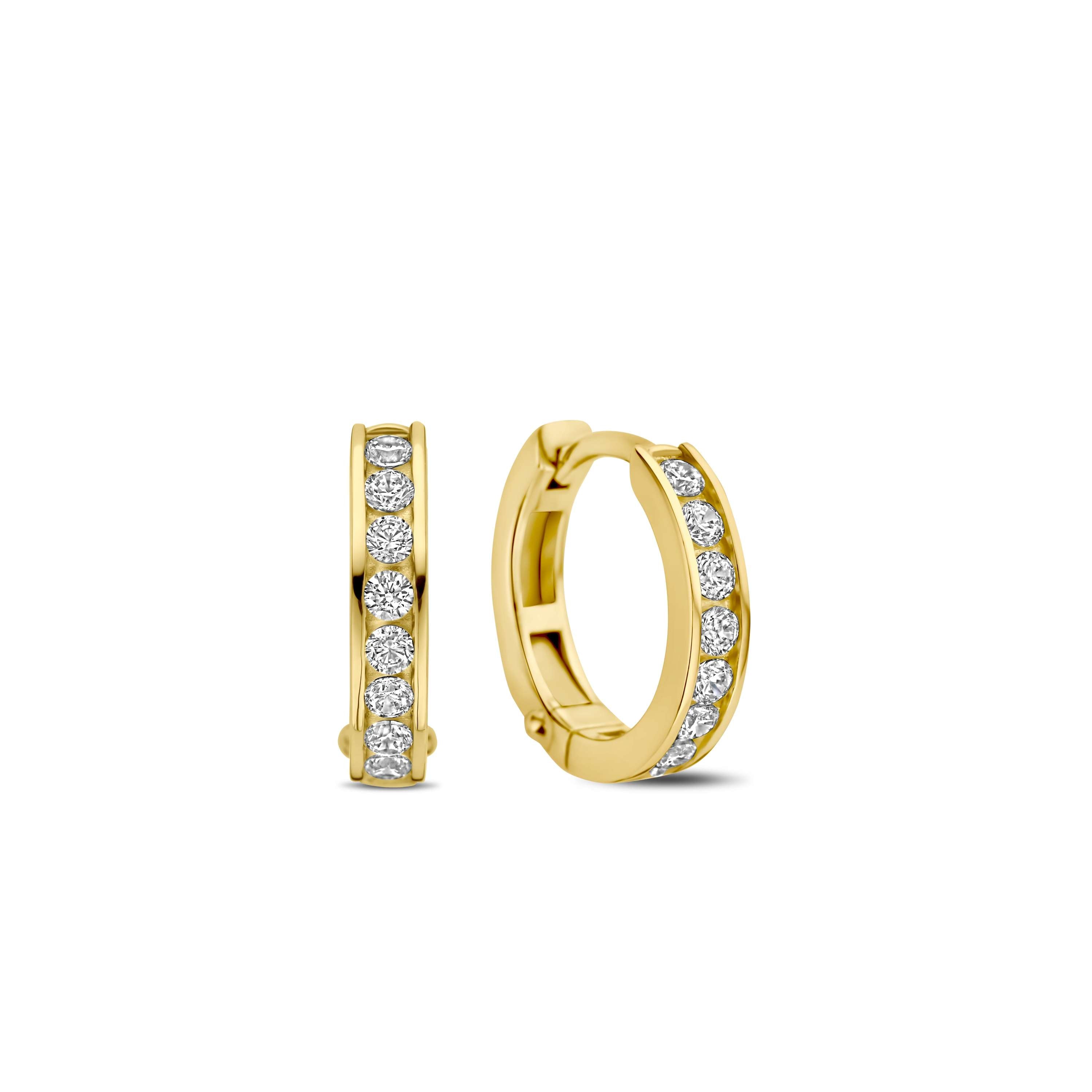 Ti Sento Sterling Silver and Gold Plated Cubic Zirconia Hoop Earrings