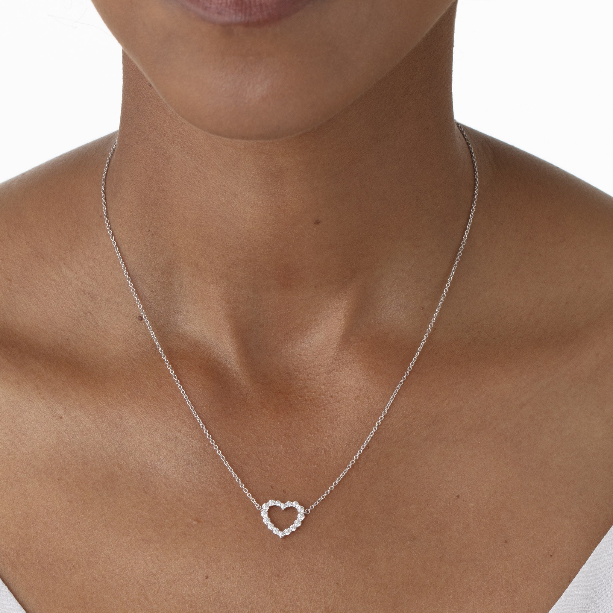 Hearts On Fire 18ct White Gold 0.39ct Signature Heart Pendant - Medium