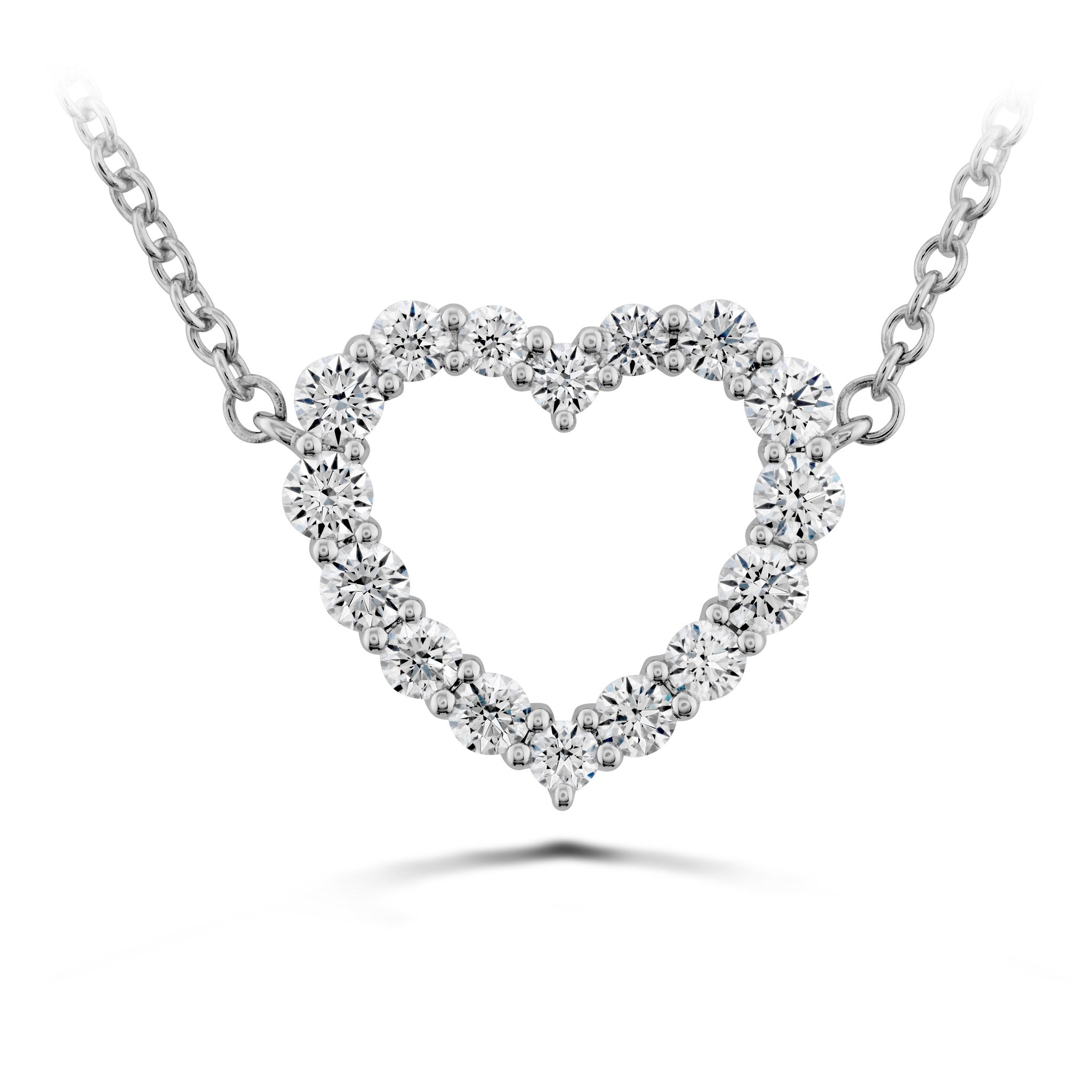Hearts On Fire 18ct White Gold 0.39ct Signature Heart Pendant - Medium