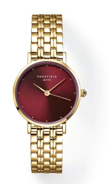 Rosefield Ladies Small Edit Burgundy Watch
