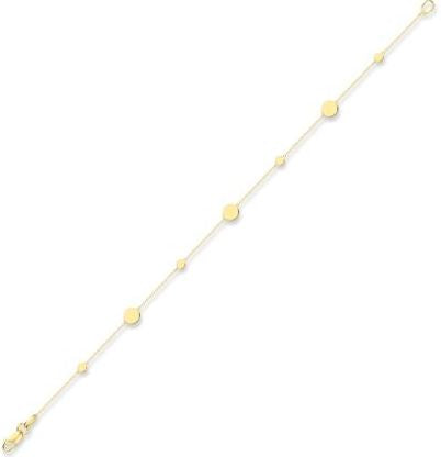 9ct Yellow Gold Round Discs Bracelet