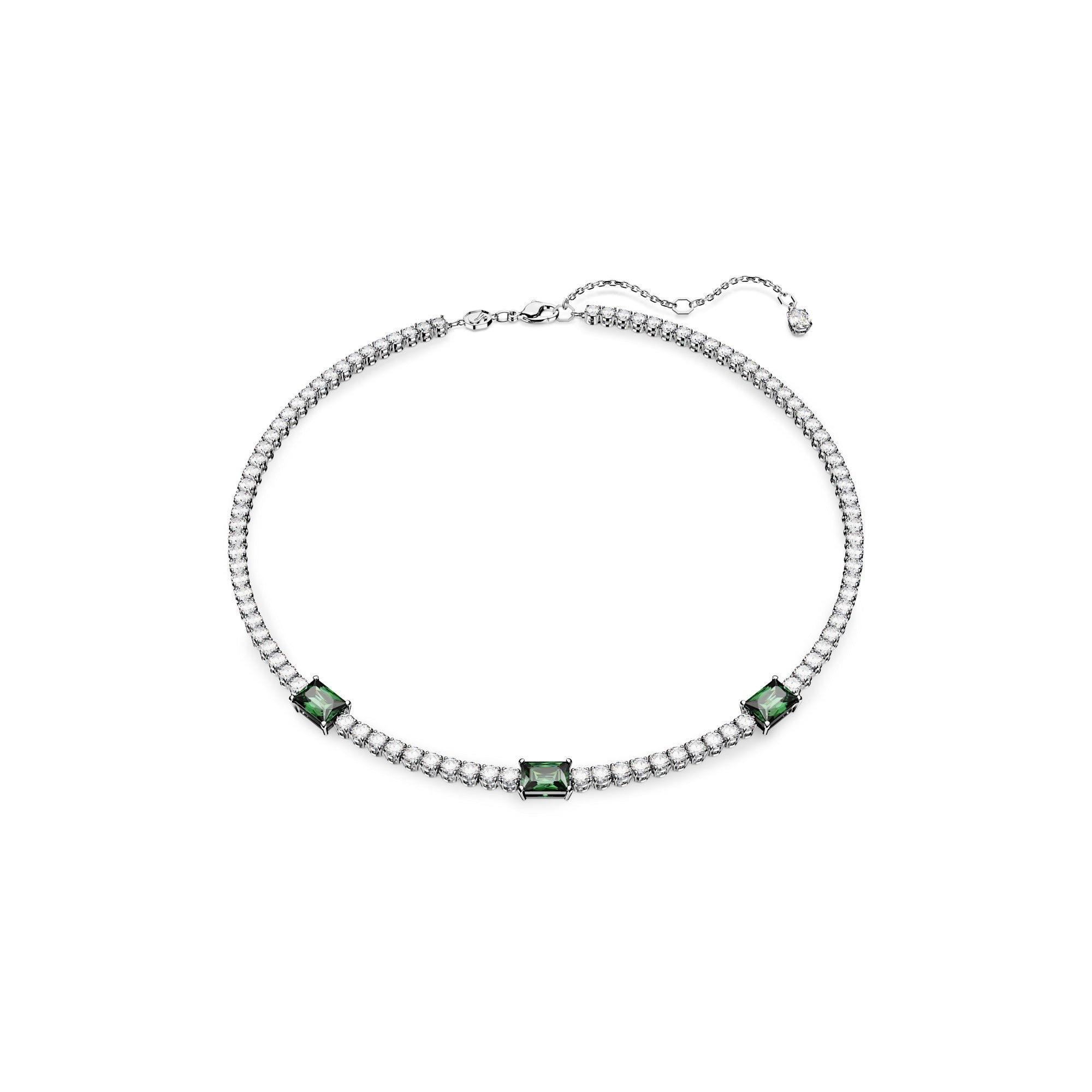 Swarovski Matrix Tennis Necklace Green CRY/RHS - M