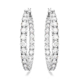 Swarovski Matrix Hoop Earrings - Rhodium Plated 30mm - White