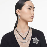 Swarovski Matrix Hoop Earrings - Rhodium Plated 30mm - White