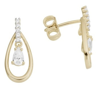 Elegant 9ct Yellow Gold Bar Drop Earrings