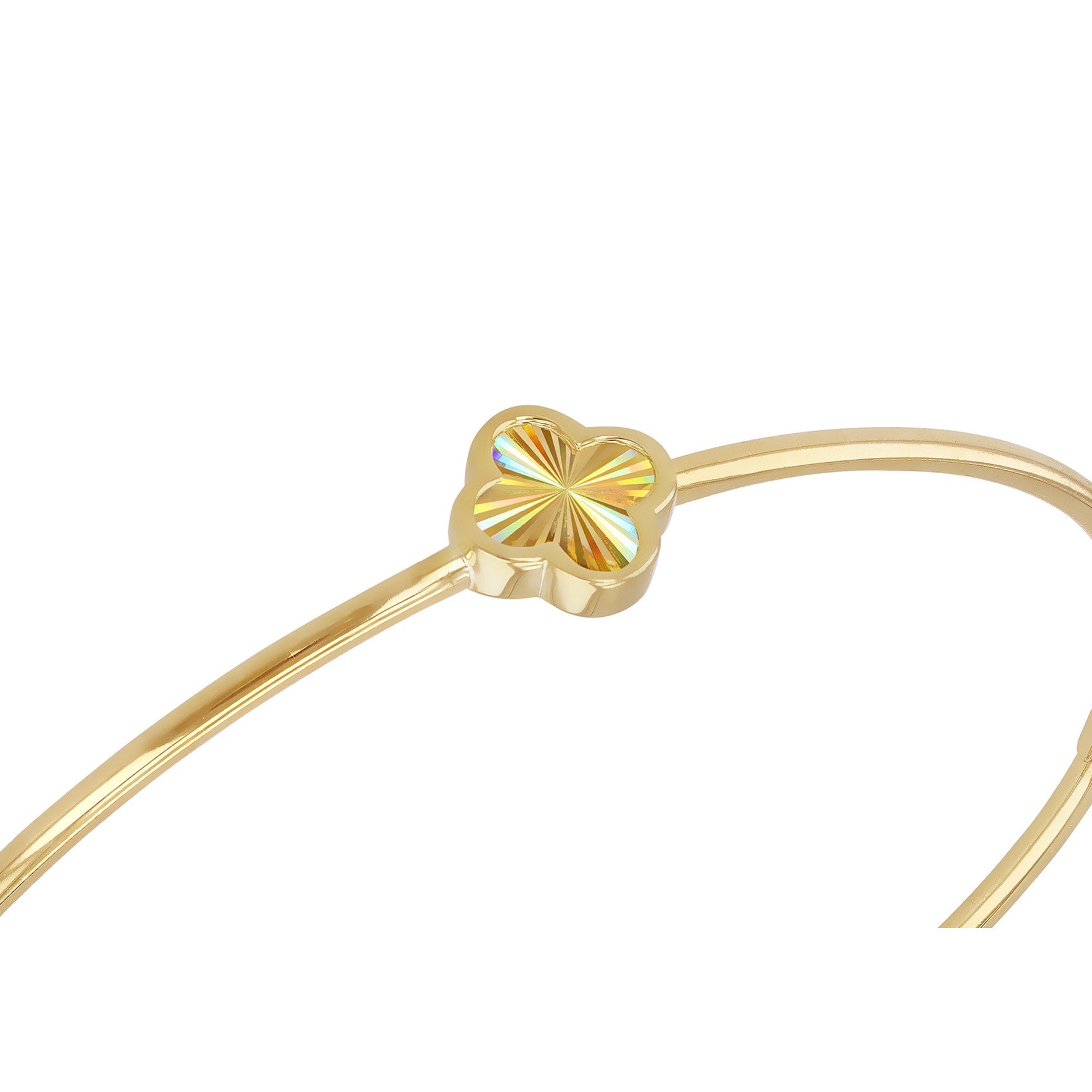 9ct Yellow Gold Rainbow Petal Bangle