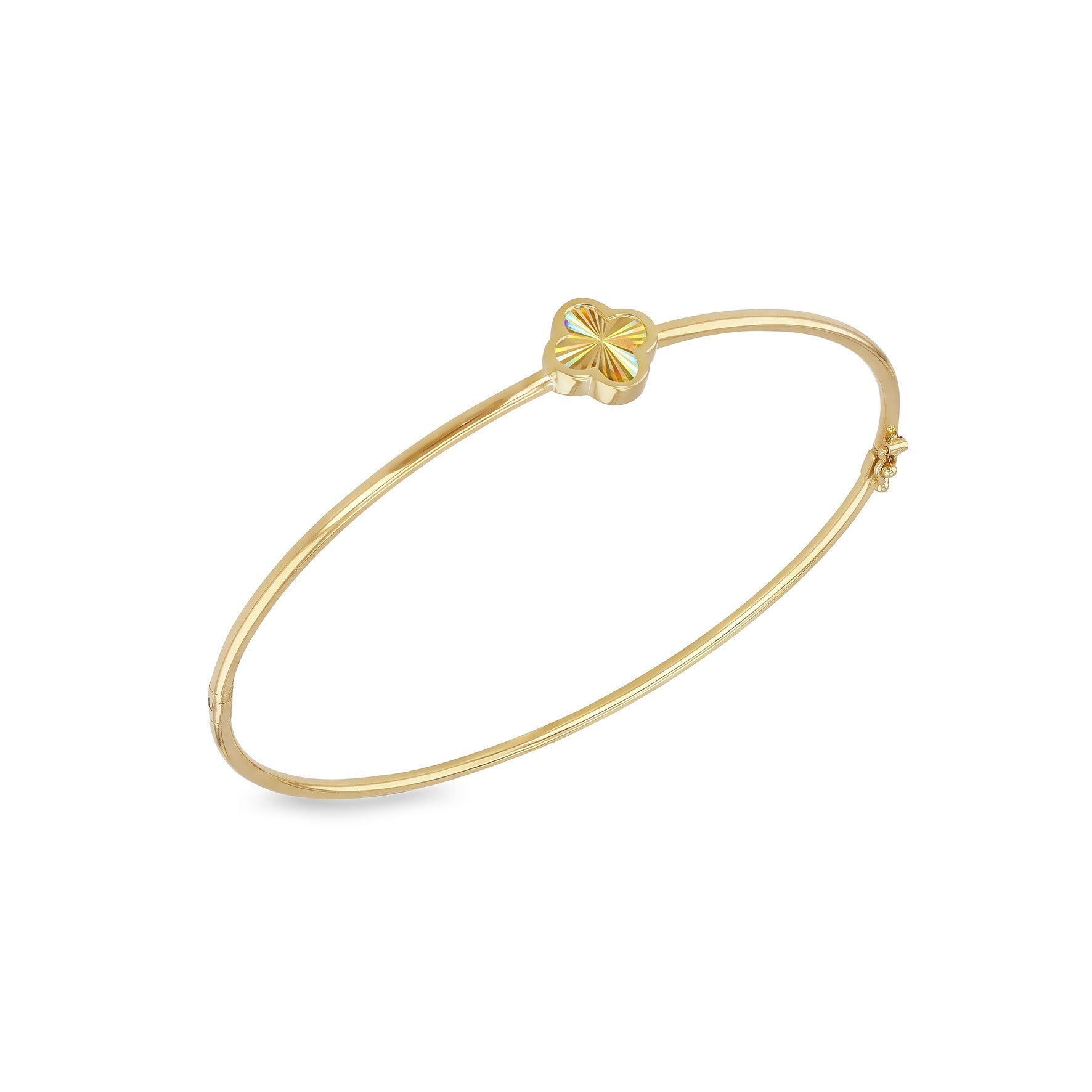 9ct Yellow Gold Rainbow Petal Bangle