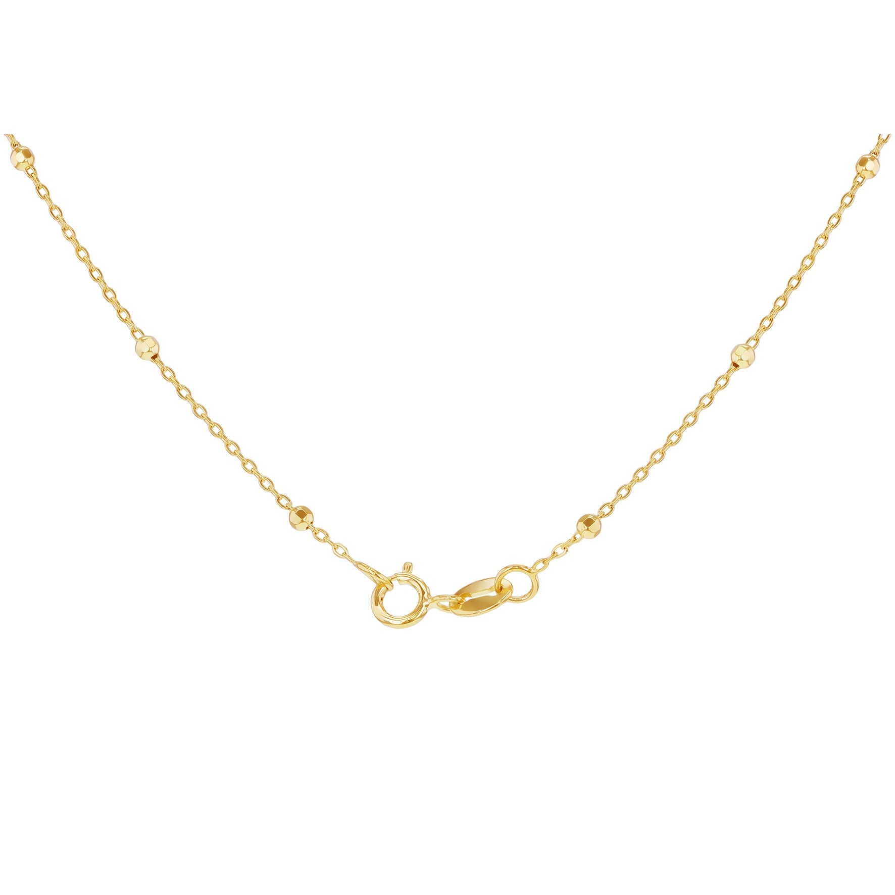 9ct Yellow Gold Rainbow Circle Ball Curb Chain Necklace, 18 Inch