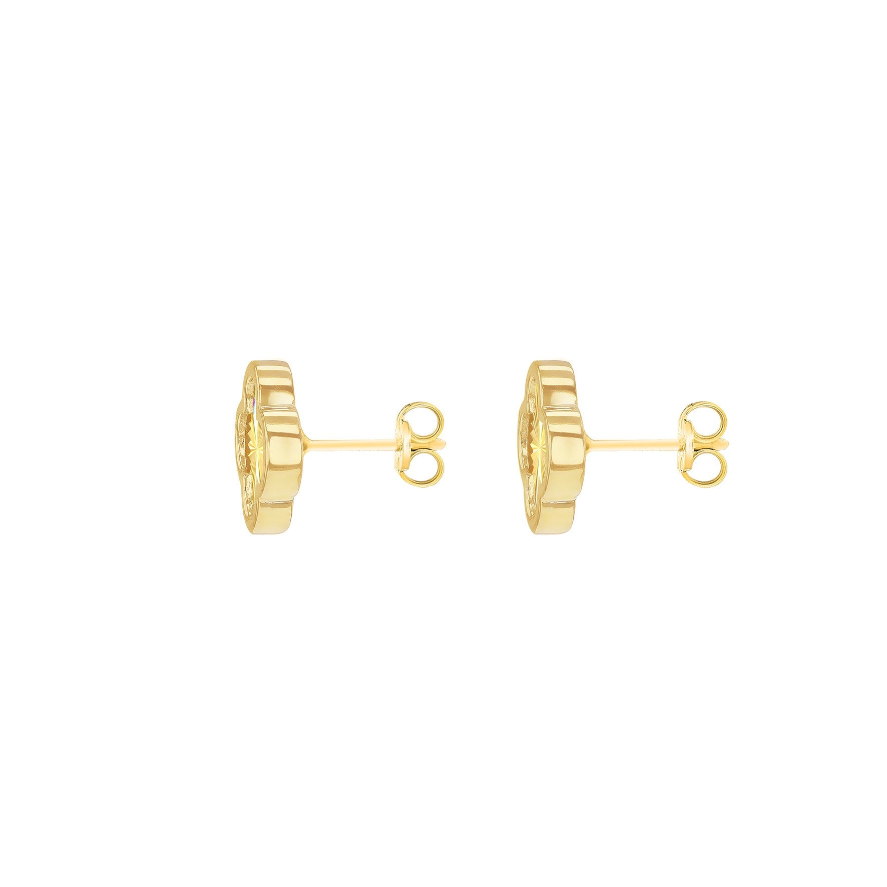 9ct Yellow Gold Rainbow Petal Stud Earrings