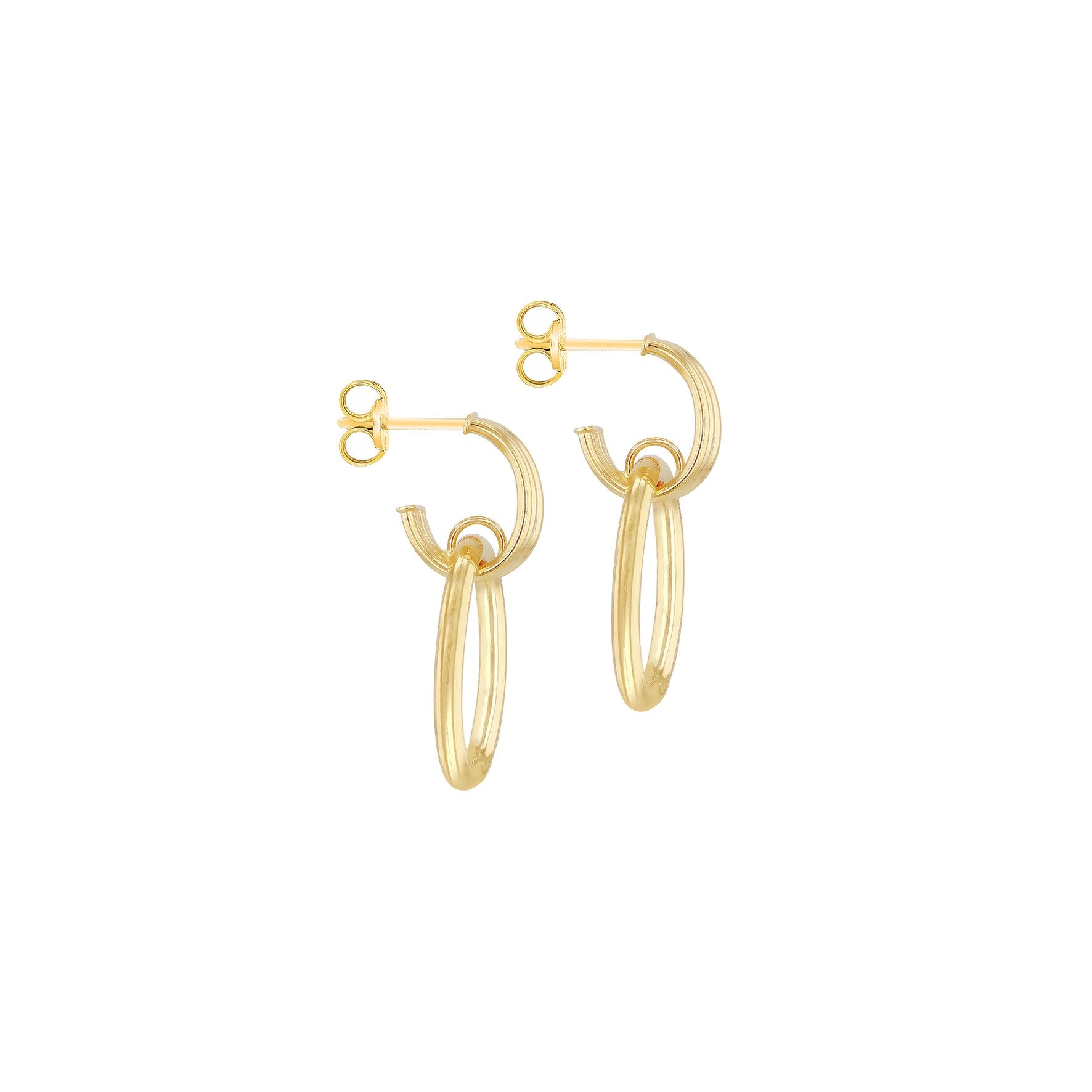 9ct Yellow Gold Polished Circle Drop Earrings