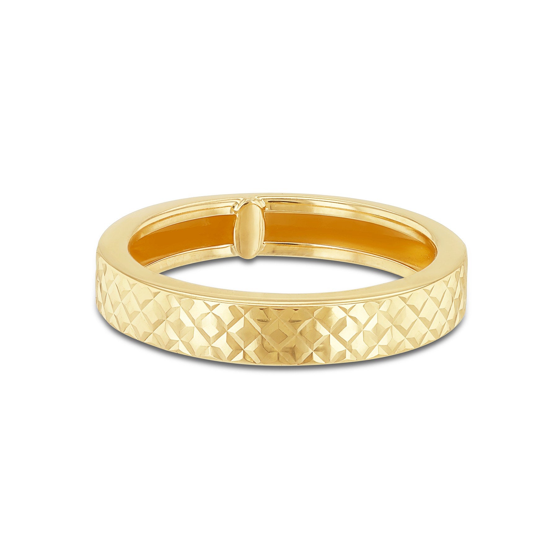 9ct Yellow Gold 4mm Diamond Cut Band Ring