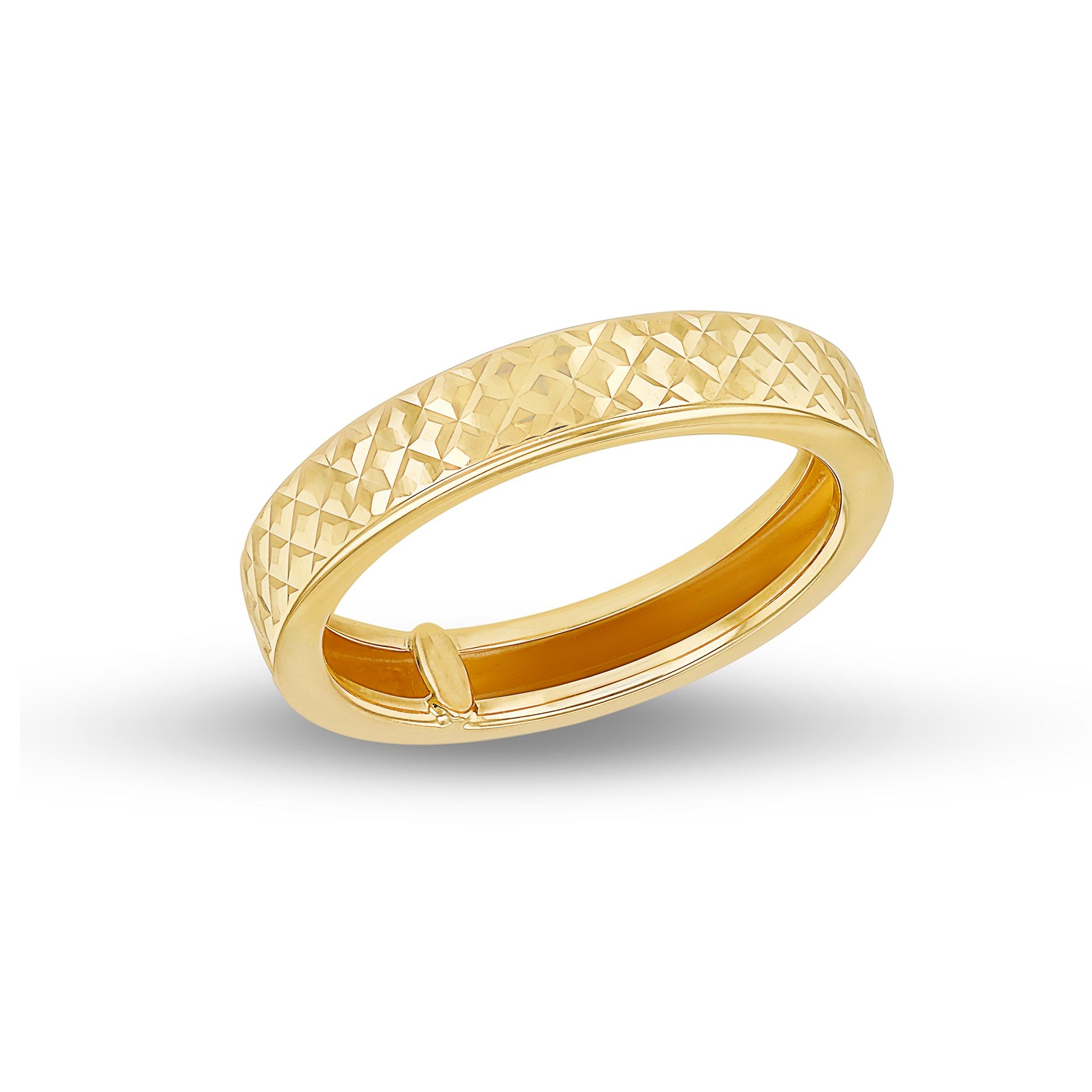 9ct Yellow Gold 4mm Diamond Cut Band Ring