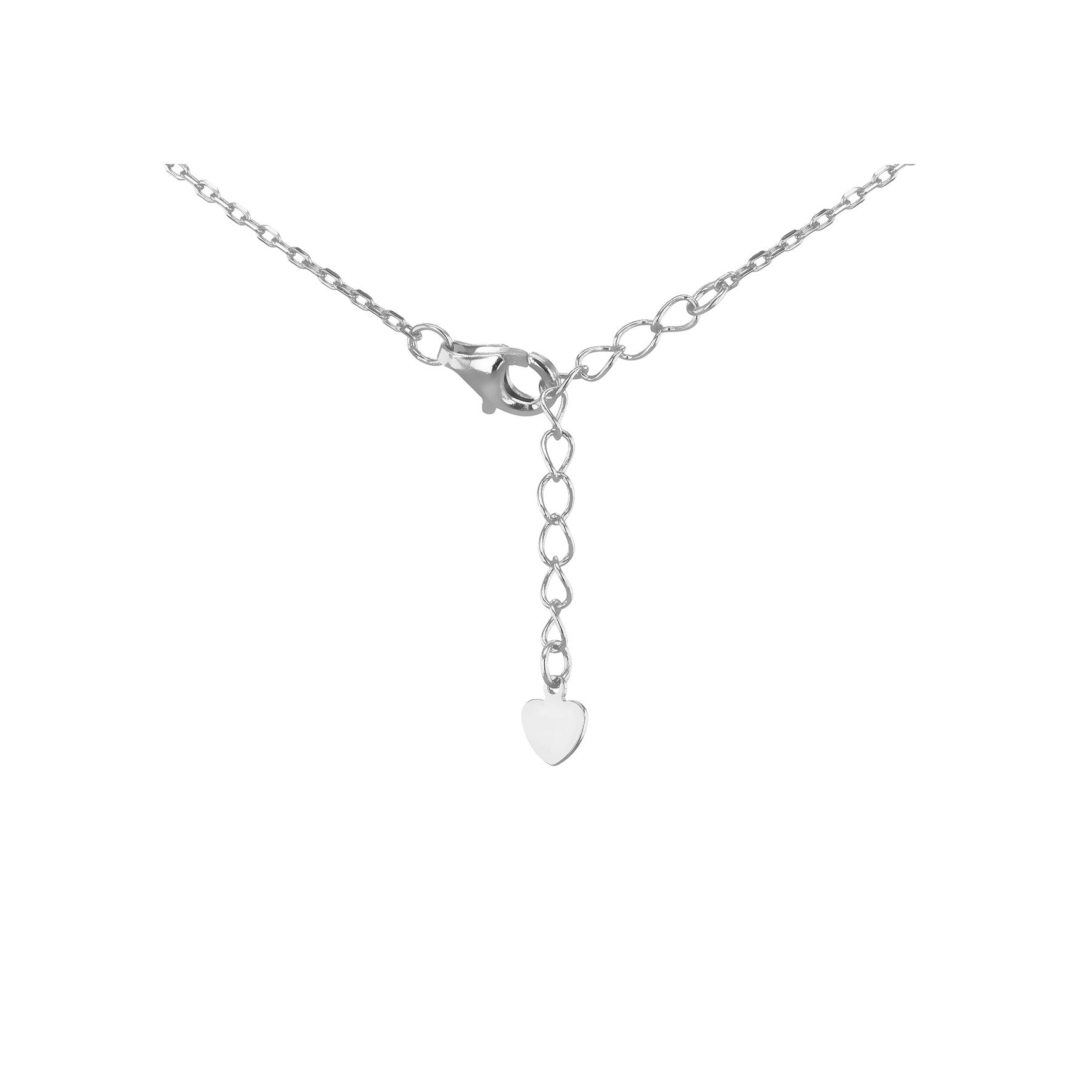 Sterling Silver Synthetic Blue Lazurite & Cubic Zirconia Clover Necklace 16-18'