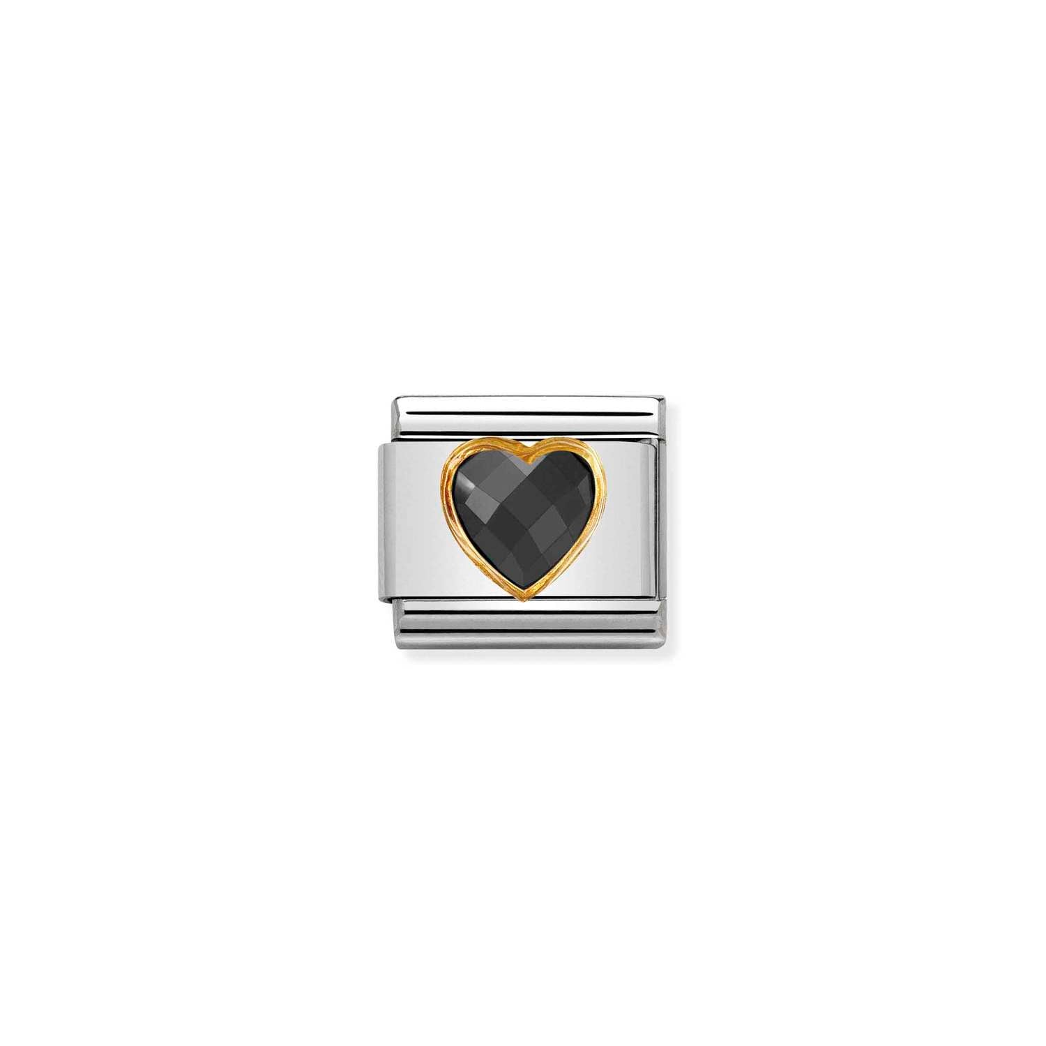 Nomination Composable Classic Black Faceted Heart Link