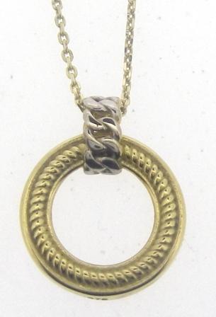9ct Yellow Gold & White Gold Open Circle Pendant