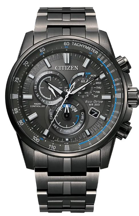 Citizen Perpetual Chrono A.T - Grey Dial, Black Ion Bracelet, 43mm
