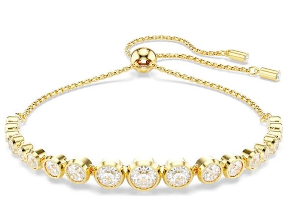 Swarovski Imber Tennis Bracelet, Mixed Round Cuts, White, Gold Tone Plated - M