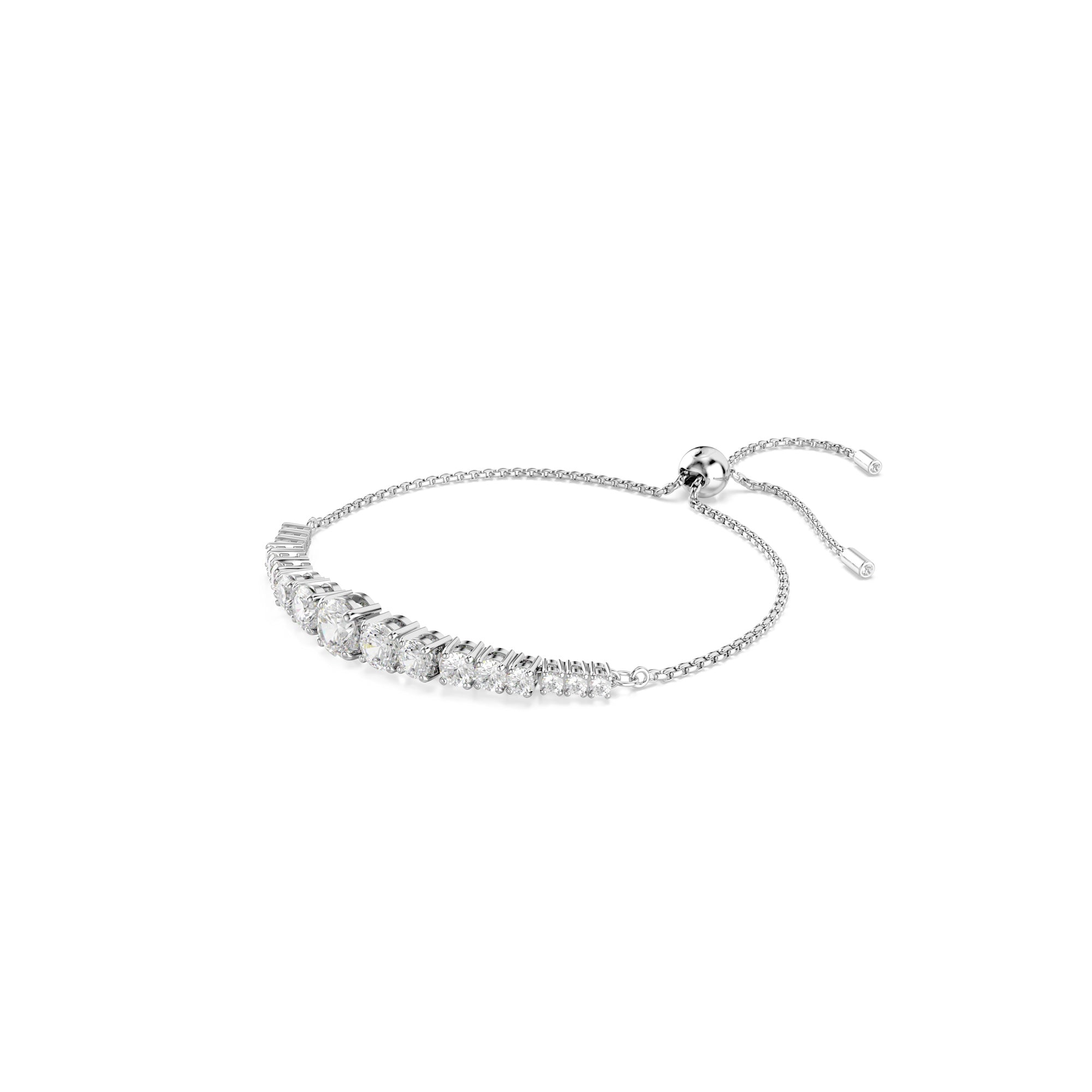 Swarovski Matrix Bracelet - Rhodium Plated - M - White