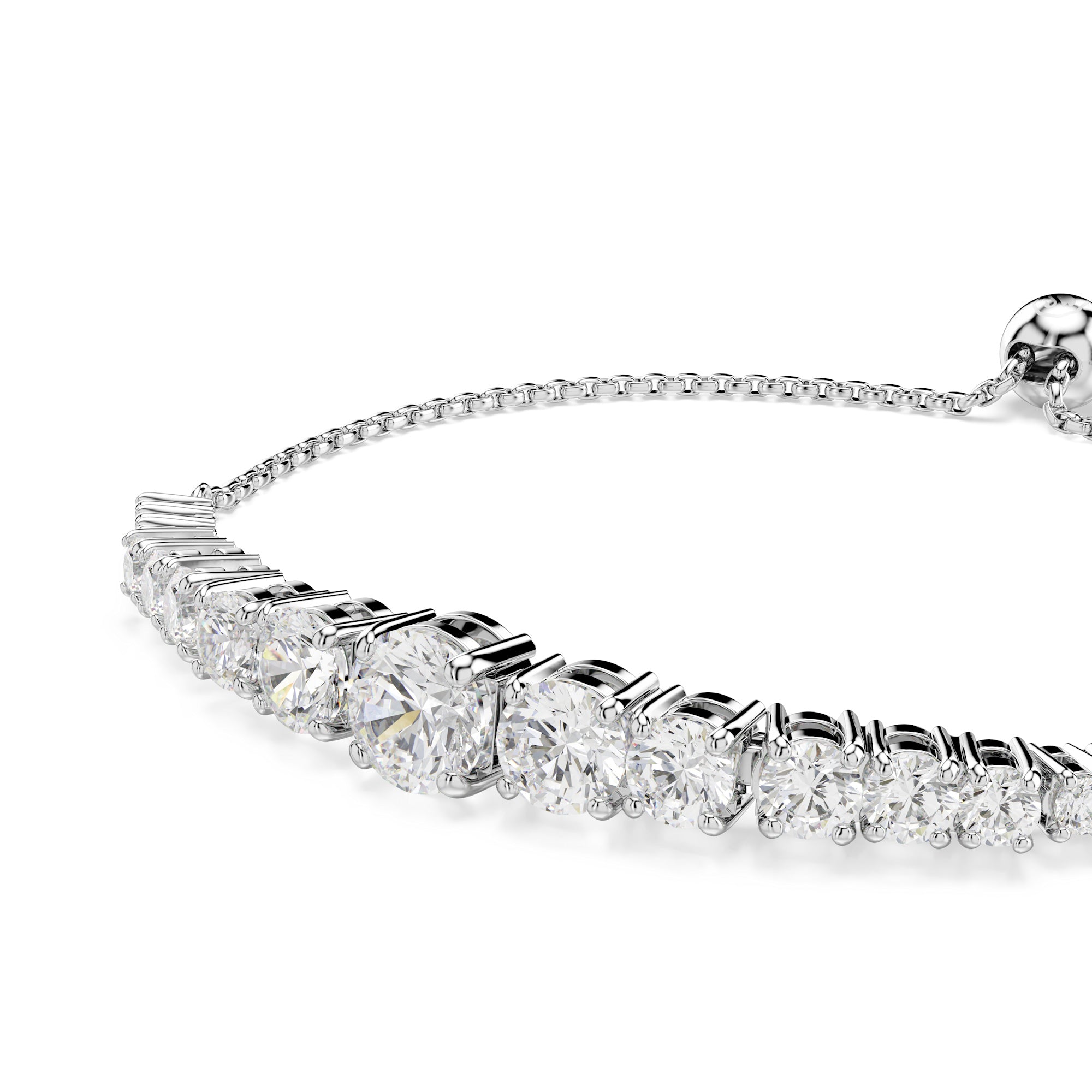 Swarovski Matrix Bracelet - Rhodium Plated - M - White