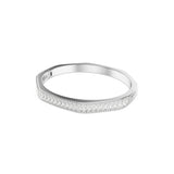 Swarovski Matrix Bangle - Rhodium Plated - M - White Bracelet