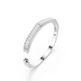 Swarovski Matrix Bangle - Rhodium Plated - M - White Bracelet