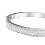 Swarovski Matrix Bangle - Rhodium Plated - M - White Bracelet
