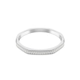 Swarovski Matrix Bangle - Rhodium Plated - M - White Bracelet