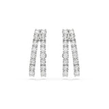 Swarovski Matrix Ear Cuffs Earrings - Rhodium Plated - White