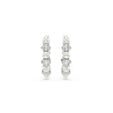 Swarovski Matrix Hoop Earrings - Rhodium Plated 18mm - Crystal Pearl