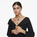 Swarovski Matrix Hoop Earrings - Rhodium Plated 18mm - Crystal Pearl