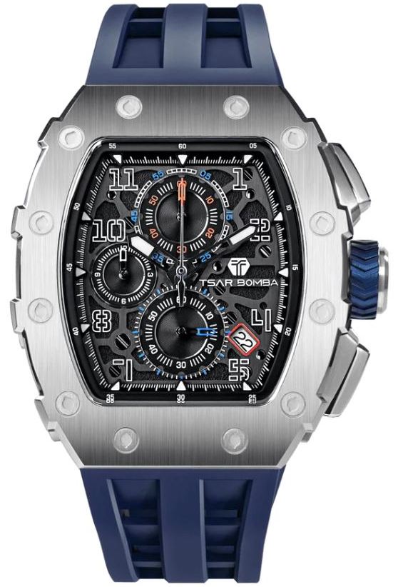 Tsar Bomba Elemental Series Quartz Chronograph Watch TB8204Q-34 – Blue Silicone Strap
