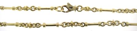 Vintage 9ct Yellow Gold Fancy Bar And Twist Link Chain 20'