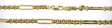 Vintage 9ct Yellow Gold Round Belcher/Figaro Link Chain 28'