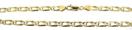 Vintage 9ct Yellow Gold Double Curb Link Chain 28'