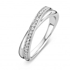 Ti Sento Ring - Cubic Zirconia, Sterling Silver, Size 52